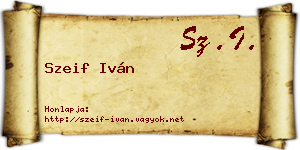 Szeif Iván névjegykártya